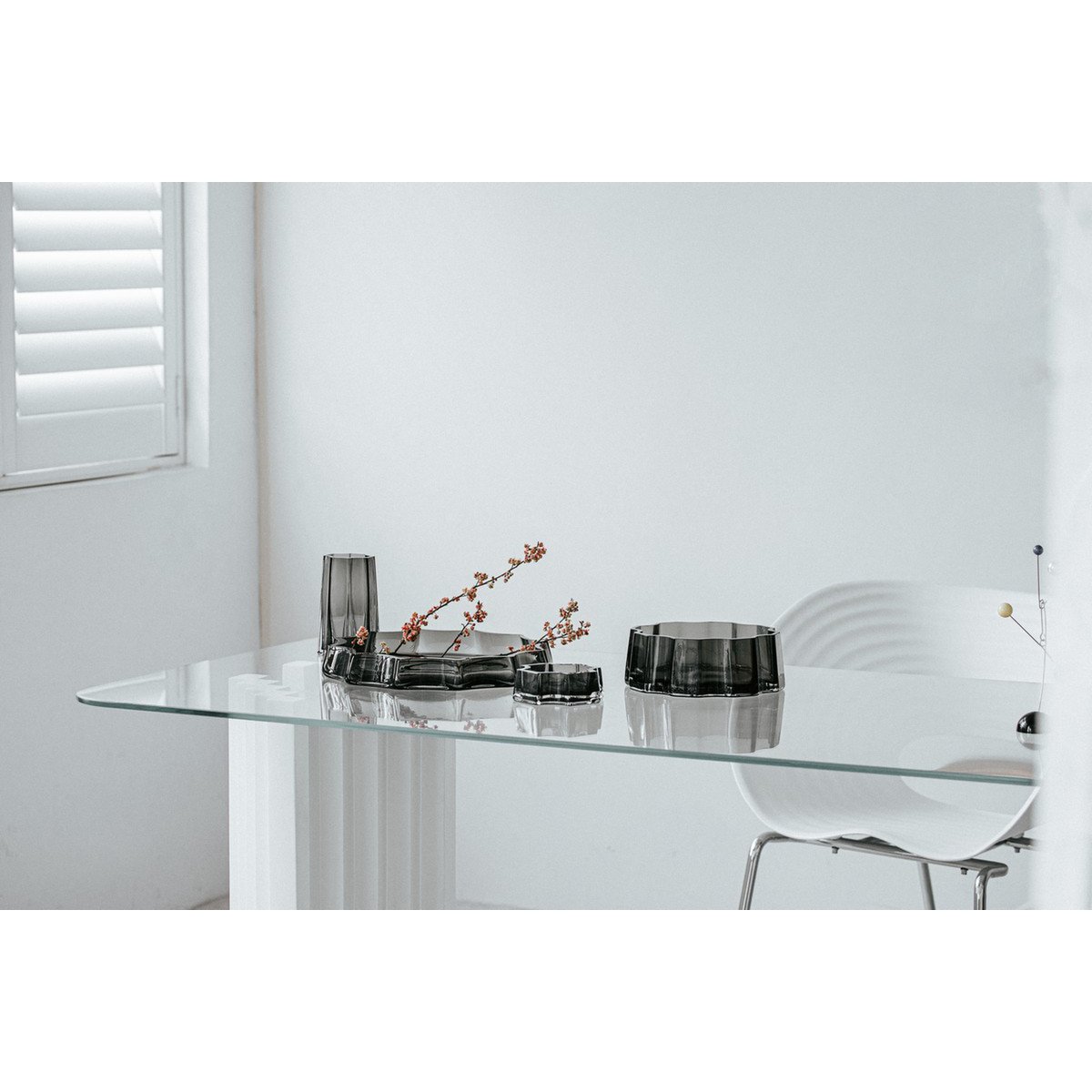 Luxe Designvaas LENOX 30 – Donkergrijs | Tijdloos Kristalachtig Design in 9 mm Glas