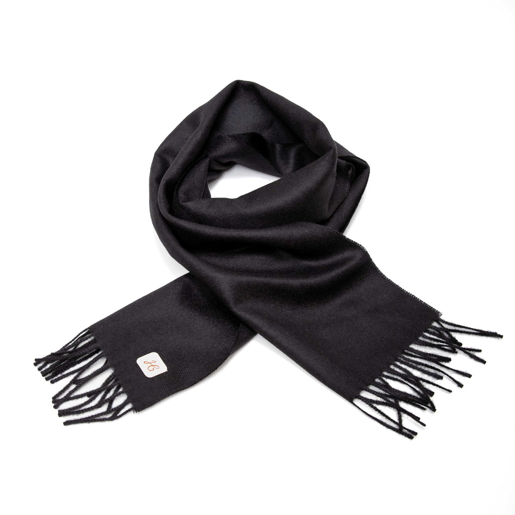 Luxe Sjaal van 100% Baby-Alpacawol – Zwart & Beige