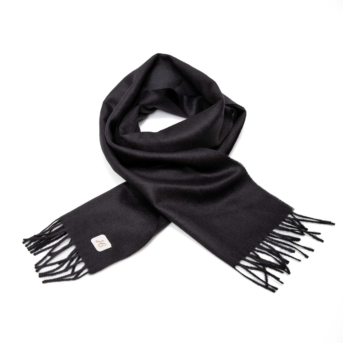 Luxe Sjaal van 100% Baby-Alpacawol – Zwart & Beige