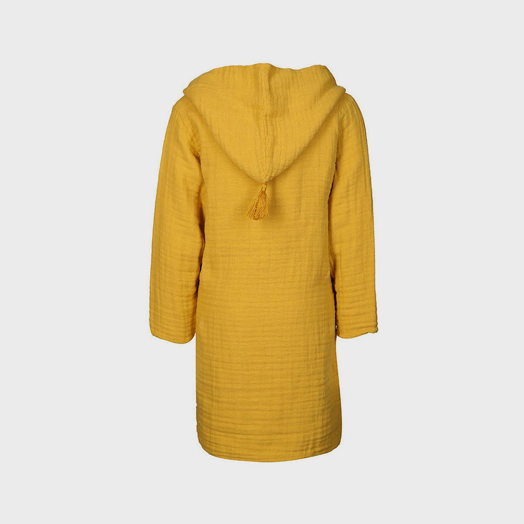 Biologische Mousseline Kinderbadjas – Mosterd (5–6 jaar)