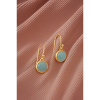 Noa Oorbellen met Aqua Chalcedoon – Verguld Sterling Zilver