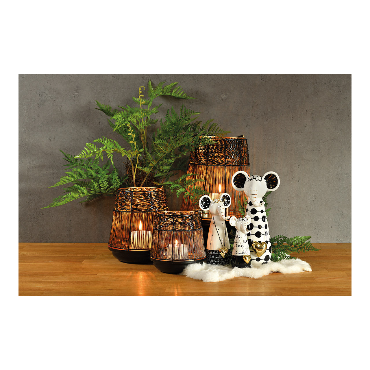 Lantaarn van metaal – Zwart & Goud | 17 × 18 × 17 cm