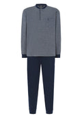 Premium gewatteerde winterpyjama voor heren – donkerblauw