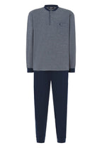 Premium gewatteerde winterpyjama voor heren – donkerblauw