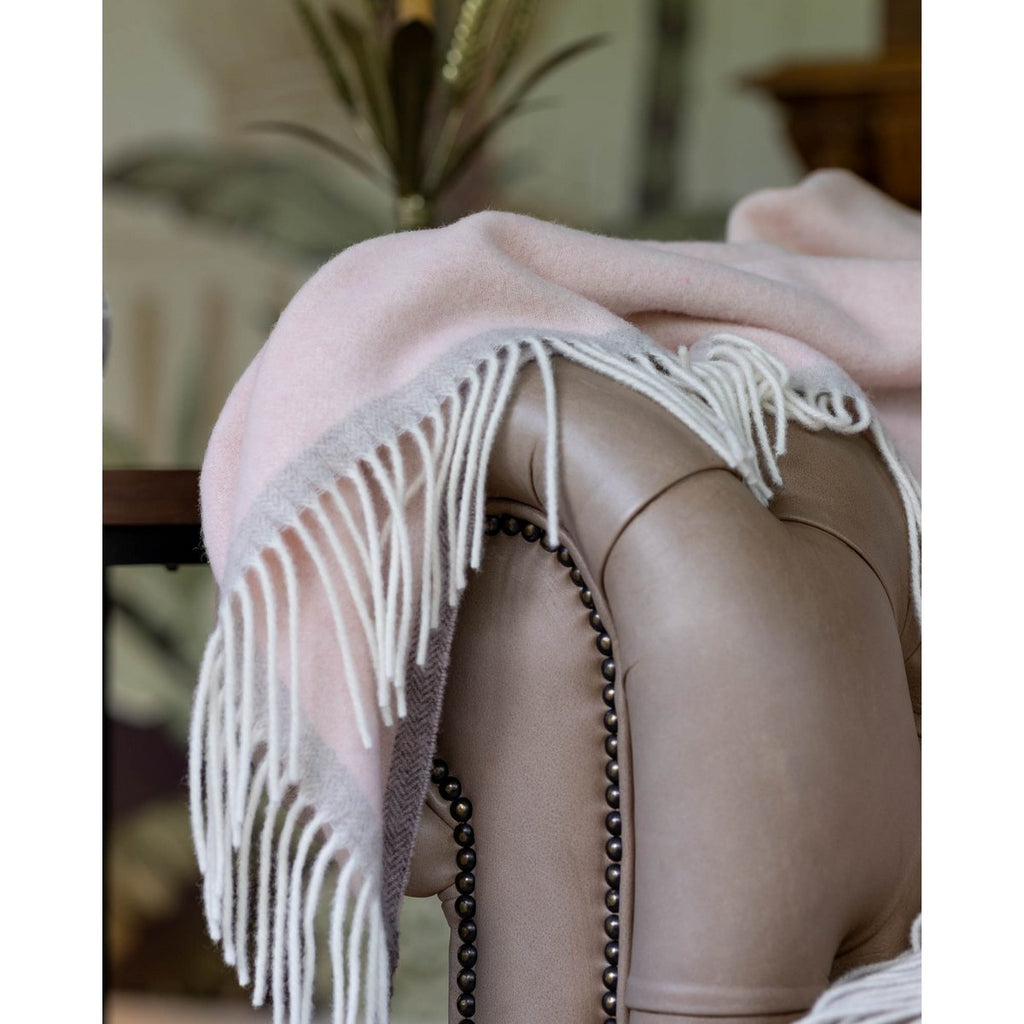 Merino & Kasjmier Plaid MILAN ROSA ORLO – Zachtroze