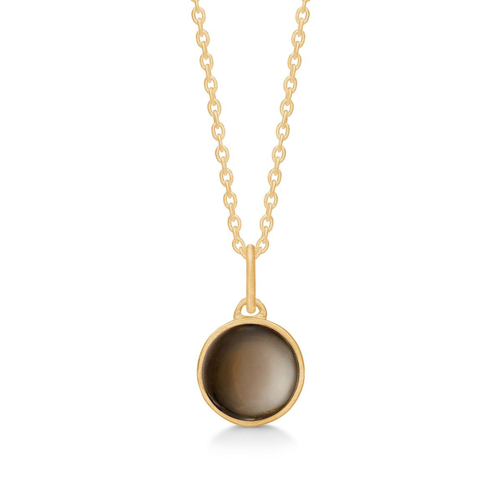 Noa Ketting met Rookkwarts 44 cm – Verguld Sterling Zilver
