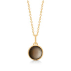 Noa Ketting met Rookkwarts 44 cm – Verguld Sterling Zilver