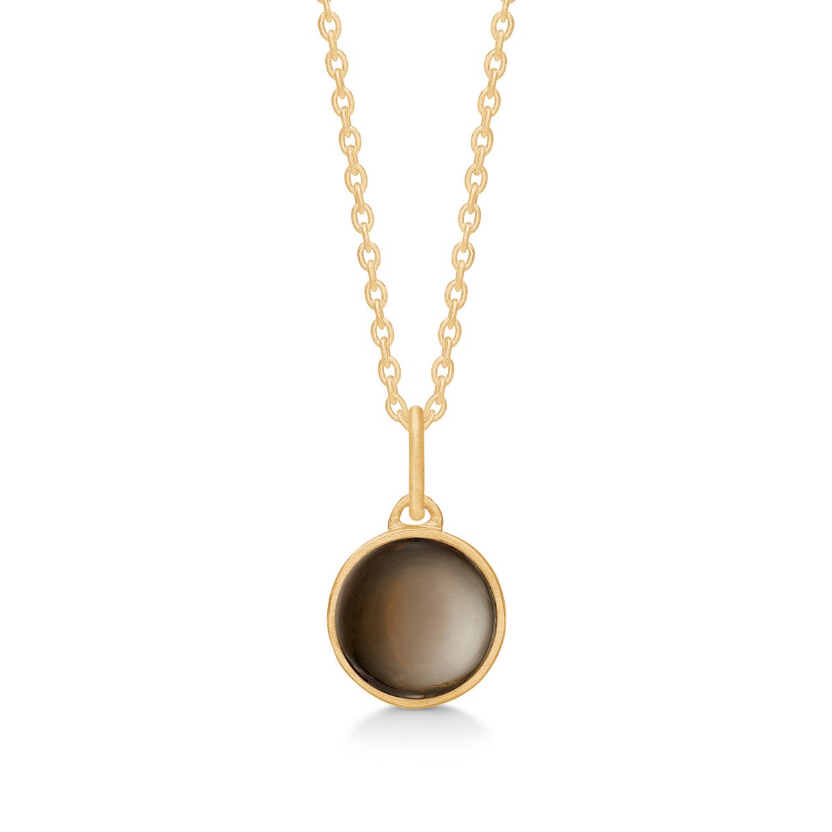 Noa Ketting met Rookkwarts 44 cm – Verguld Sterling Zilver