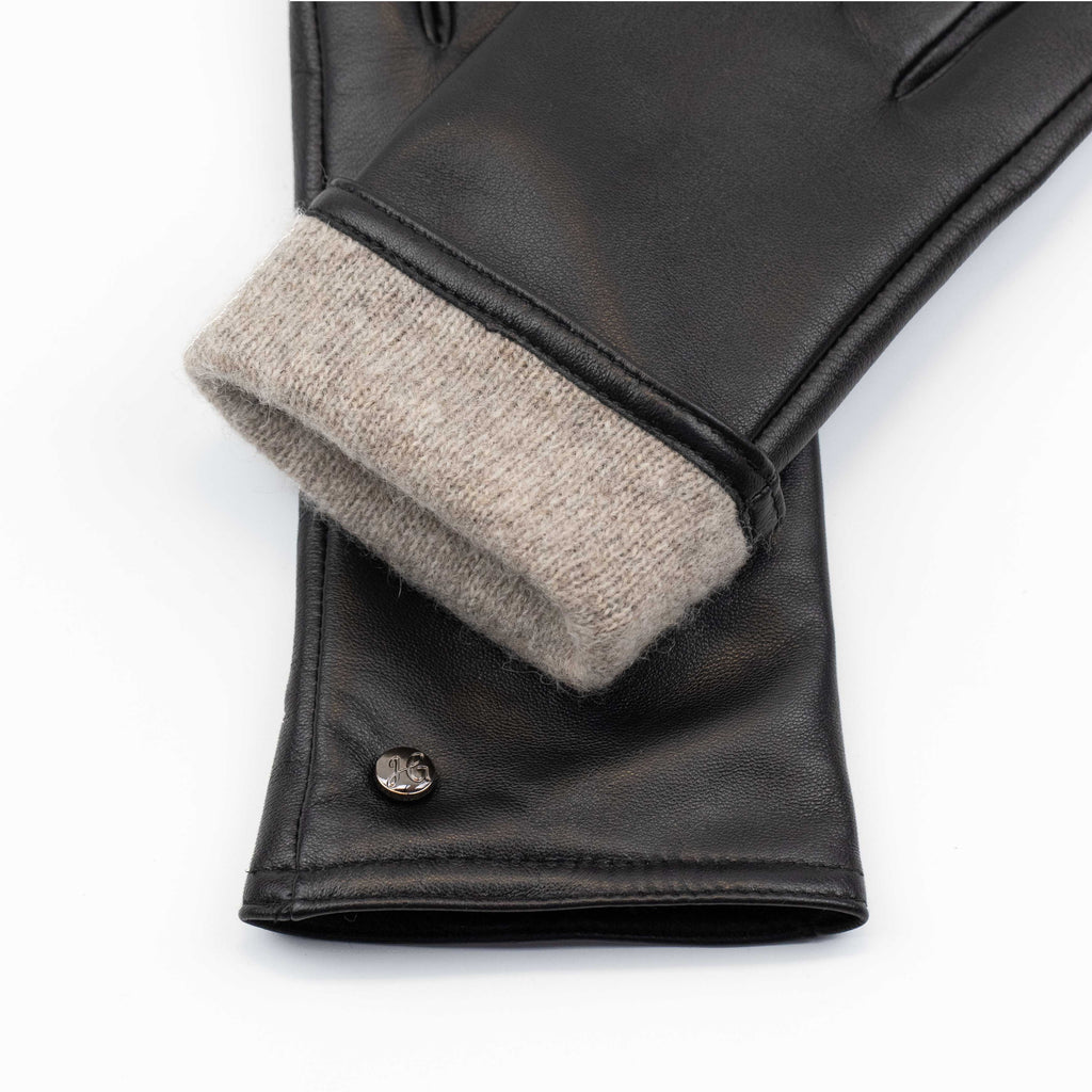 Luxe Leren Dameshandschoenen met Kasjmier – Zwart & Donkerbruin