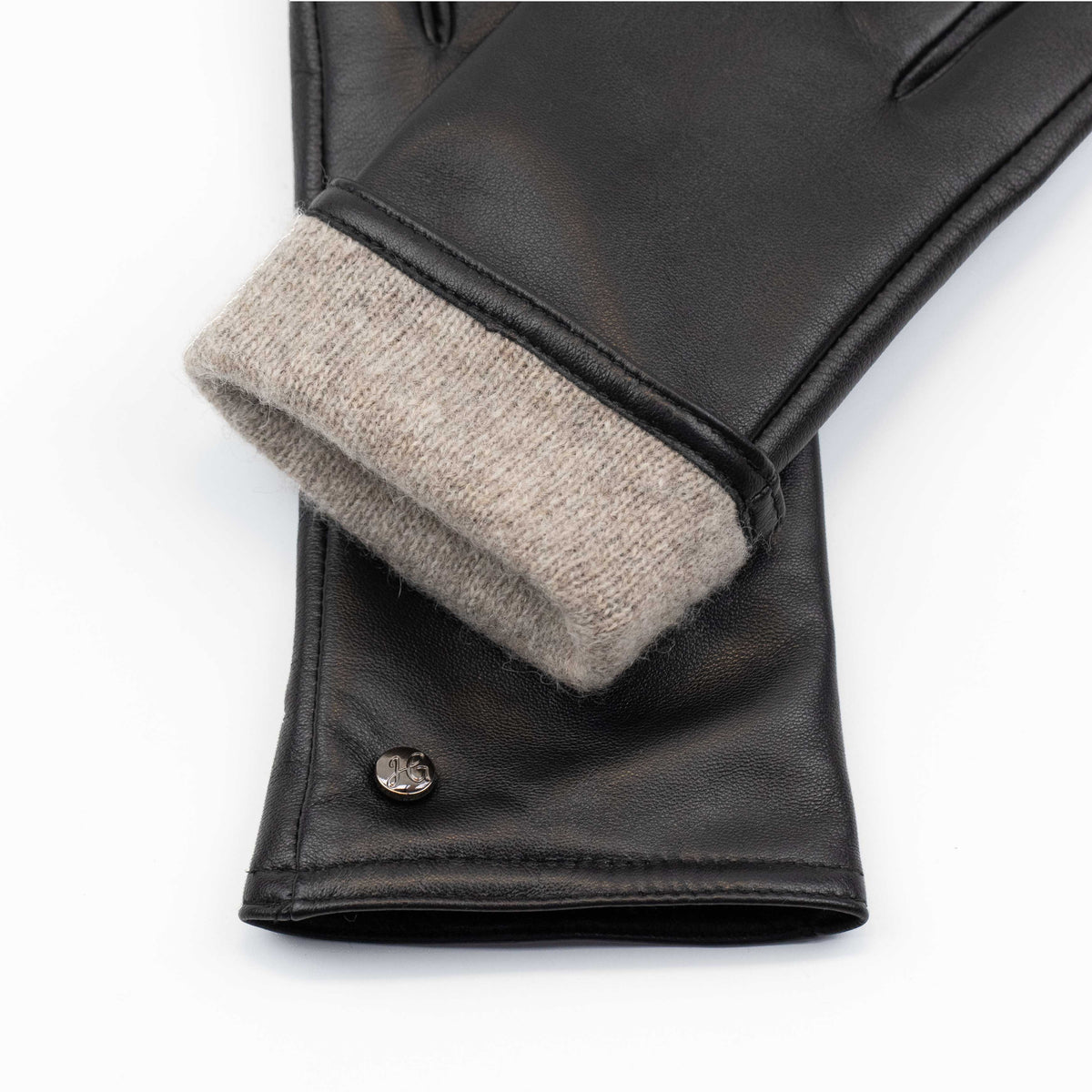 Luxe Leren Dameshandschoenen met Kasjmier – Zwart & Donkerbruin