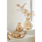 Luxe Glazen Designvaas ENVIE 26 – Oker / Licht Amber | Tijdloze Elegantie