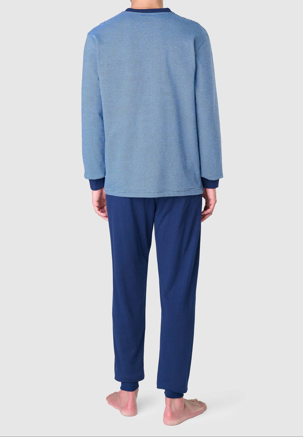 Premium gewatteerde winterpyjama voor heren – blauw