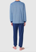 Premium gewatteerde winterpyjama voor heren – blauw