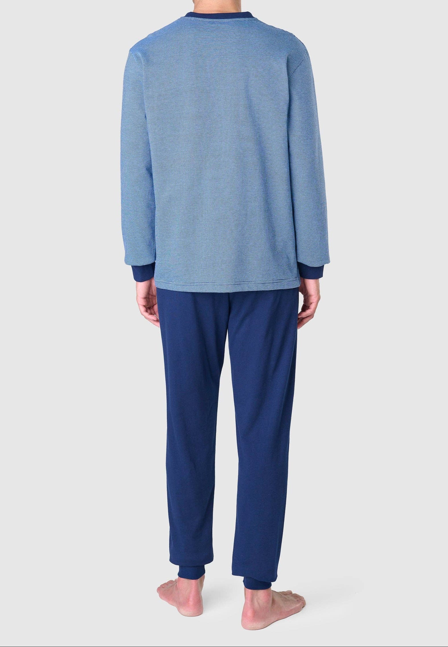 Premium gewatteerde winterpyjama voor heren – blauw