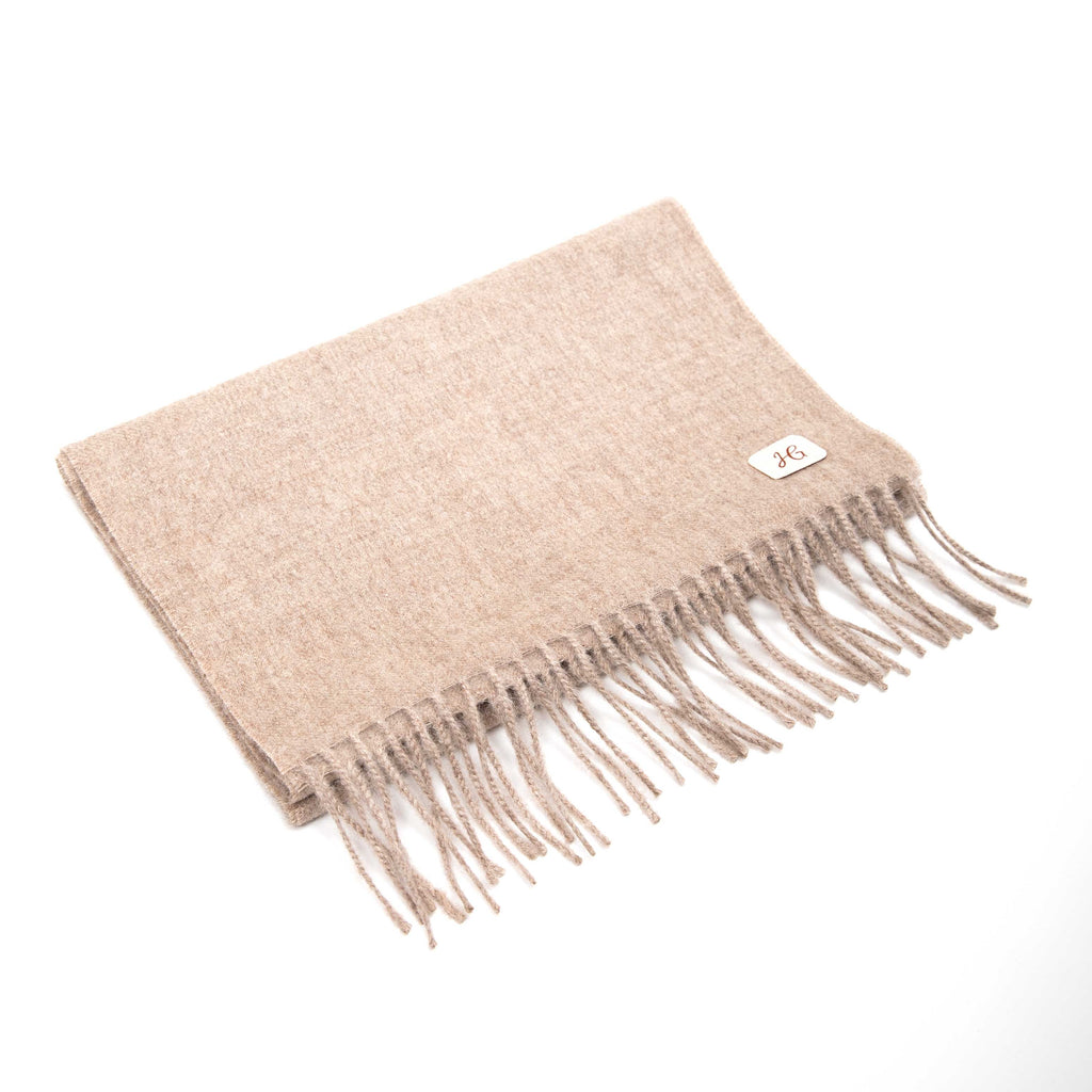 Luxe Sjaal van 100% Baby-Alpacawol – Zwart & Beige