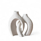 Philae Keramieken Vazen Duo – Wit | Handgemaakt Design