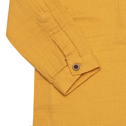 Biologisch Mousseline Jongensbodyshirt – Mosterdgeel