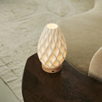 Vela Lichtbruine Oplaadbare Tafellamp – 3D-geprint porselein & warm hout