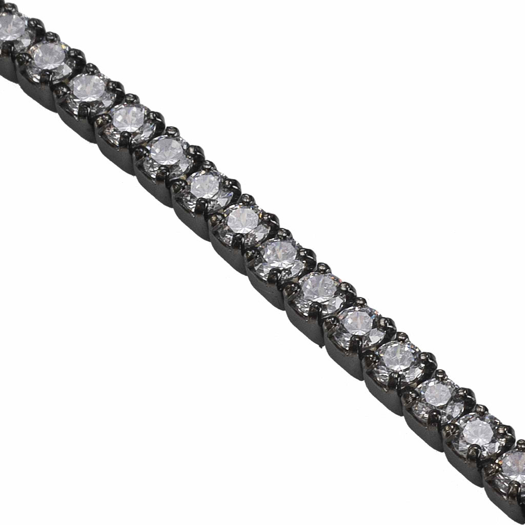 Zwarte armband met witte zirkonen – Luna Negra