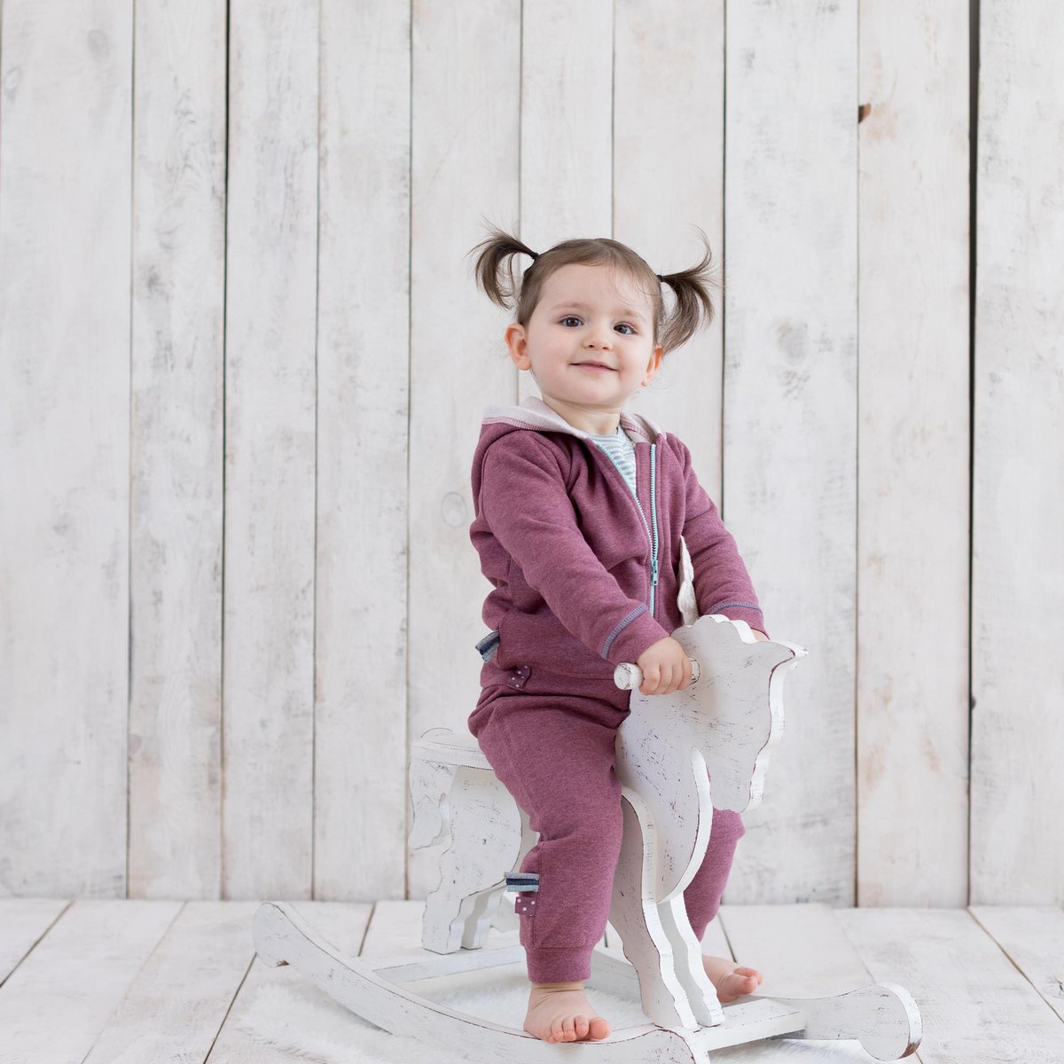 Biologisch babyjack met capuchon – bordeaux melange