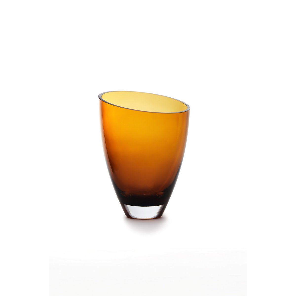 Luxe Designvaas BULED 25 – Amber | Sculpturale Elegantie in Dik Glas