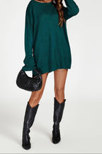 Elegante gebreide verlengde damestrui – Donkergroen