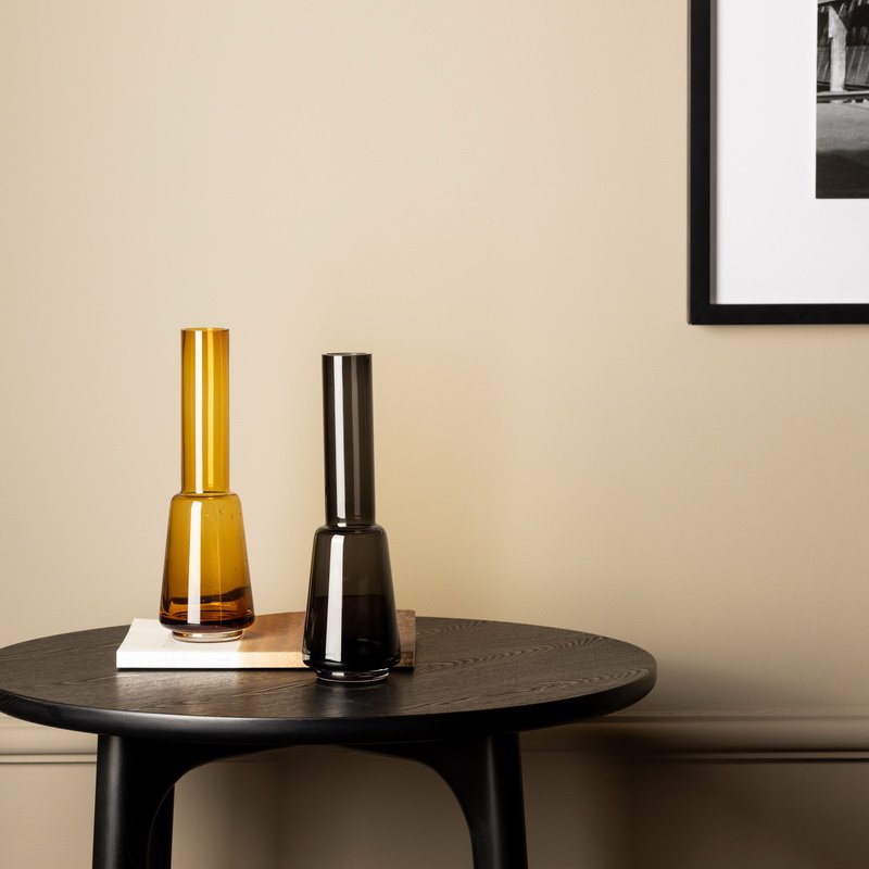 Luxe Designvaas TYLER 14 – Retro Elegantie in Grijs Glas