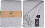 Luxe Alpaca Wollen Plaid – 200 x 150 cm | Antraciet en Lichtgrijs