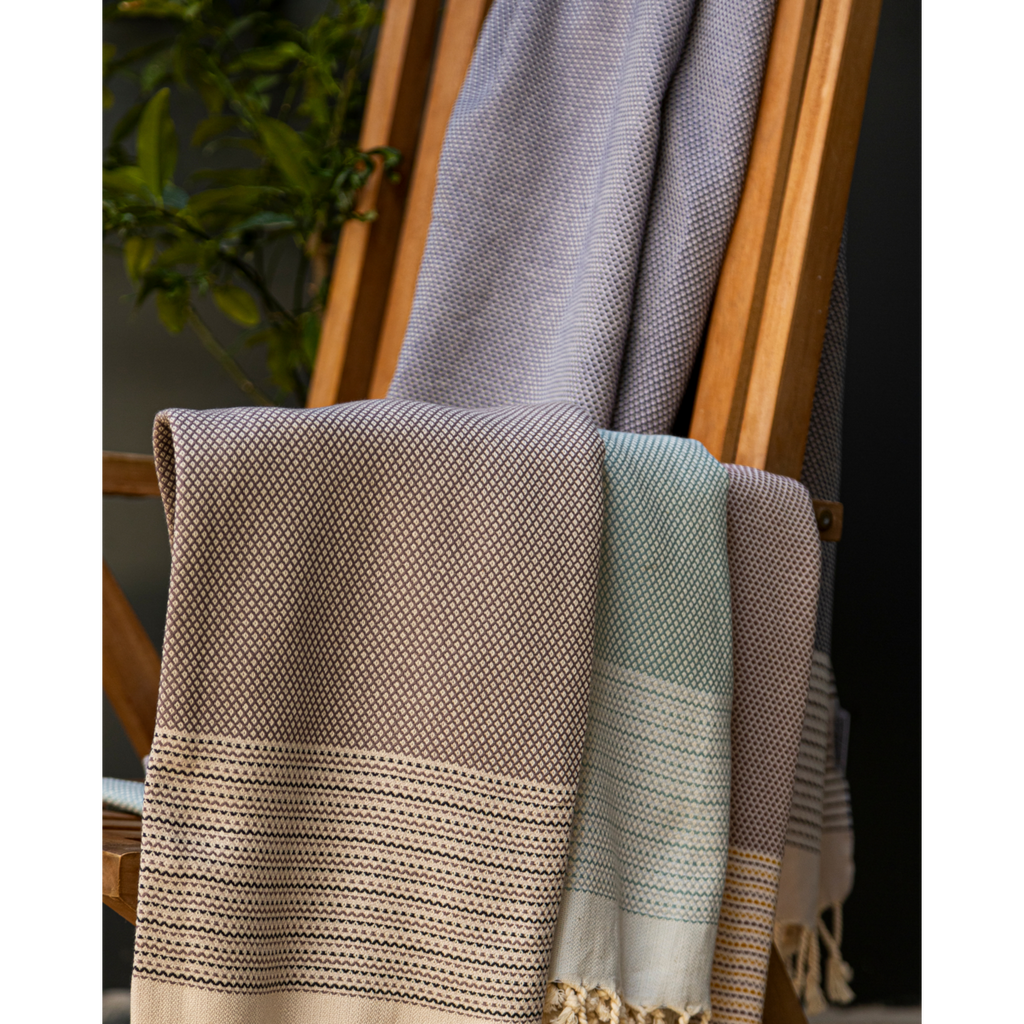 Samimi Pharao Luxe Hamamdoek Antraciet/Zwart 180x100 cm