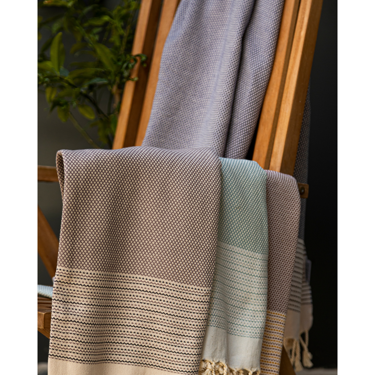 Samimi Pharao Luxe Hamamdoek Antraciet/Zwart 180x100 cm