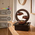 Binnenfontein - Terai - Zen Decor Idee - Kleurrijk ledlicht - Waterstroomcascade - Ontspannend sfeercadeau