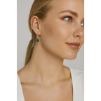 Cat Oorbellen met Groene Onyx – Verguld Sterling Zilver