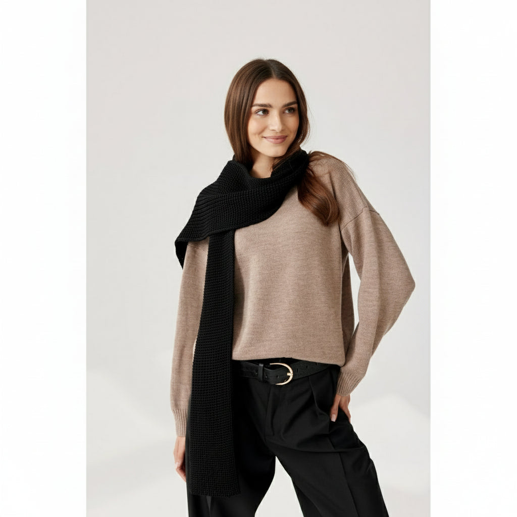 COCO Sjaal – 100% Merinowol | Zwart