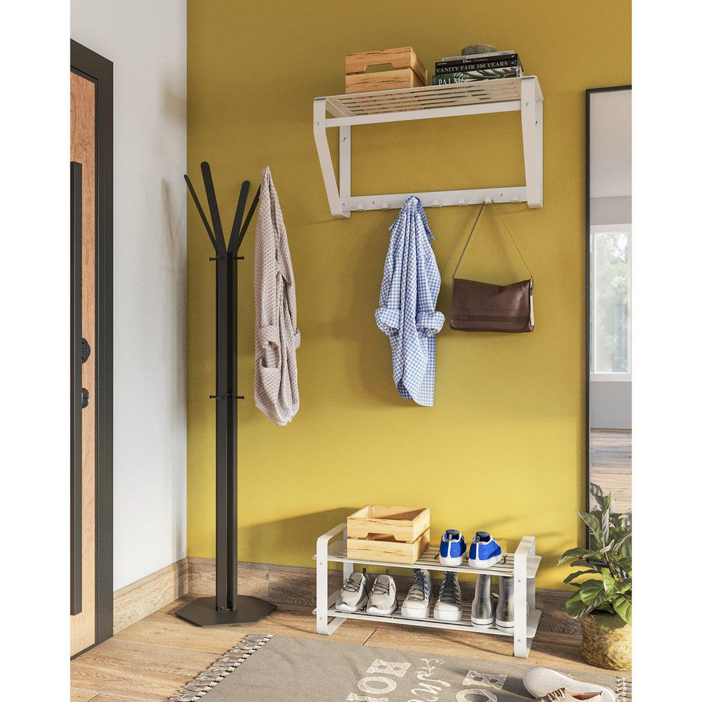 Gorillz Iron Wandkapstok met Hoedenplank – Wit