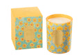 J-Line Geurkaars Happiness Blooms – Ylang Ylang – Azuur/Geel (Large - 70 branduren)