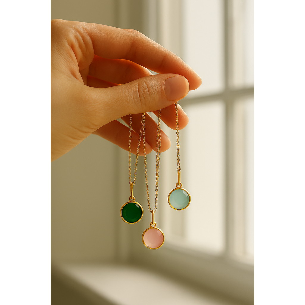 CAT Ketting met Roze Chalcedoon 44 cm – Verguld Sterling Zilver