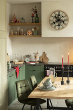 Wandklok Romeinse Cijfers van J-Line – Metaal – Zwart – Small (Ø60 cm)