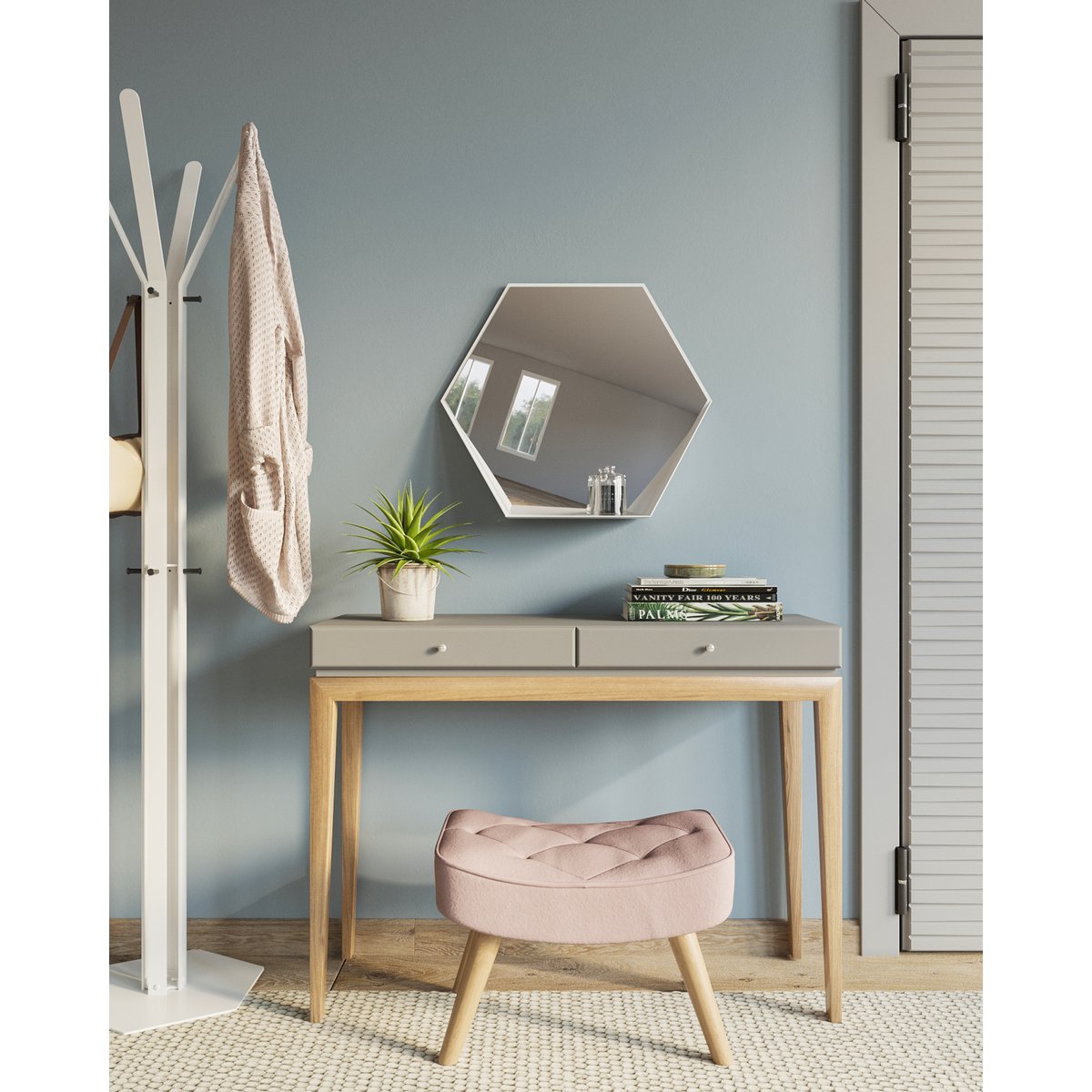 Gorillz Hive Wall Mirror – Hexagon – Wit