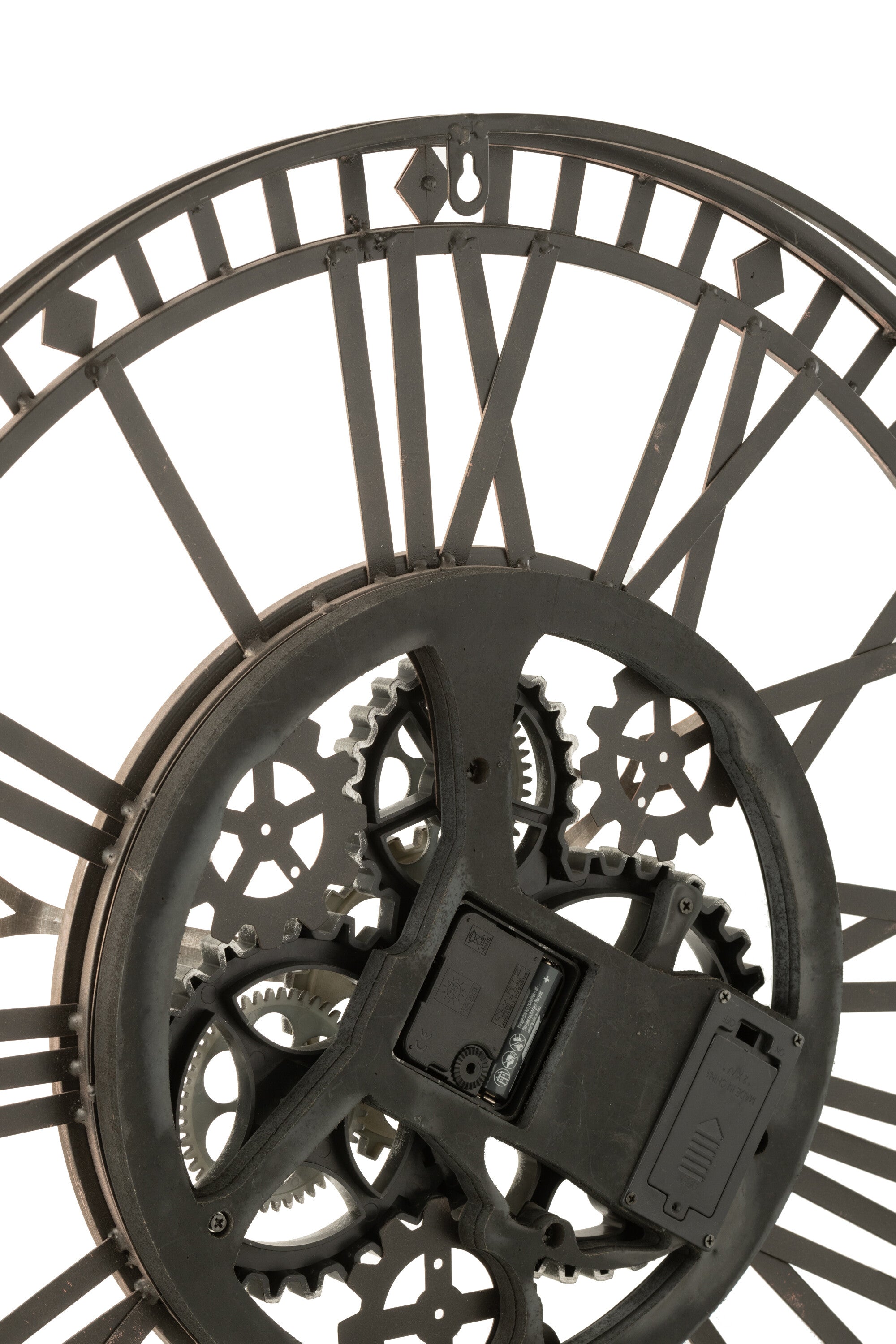 Wandklok Radars van J-Line – Romeinse Cijfers – Metaal – Goud – Ø60 cm