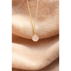 CAT Ketting met Roze Chalcedoon 44 cm – Verguld Sterling Zilver