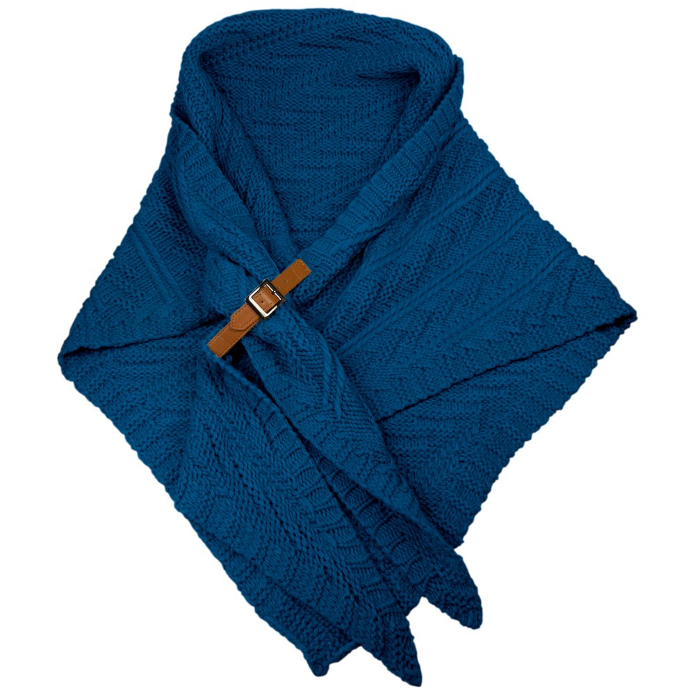 Omslagdoek Fleur Petrol – Diep van kleur, gebreid & elegant