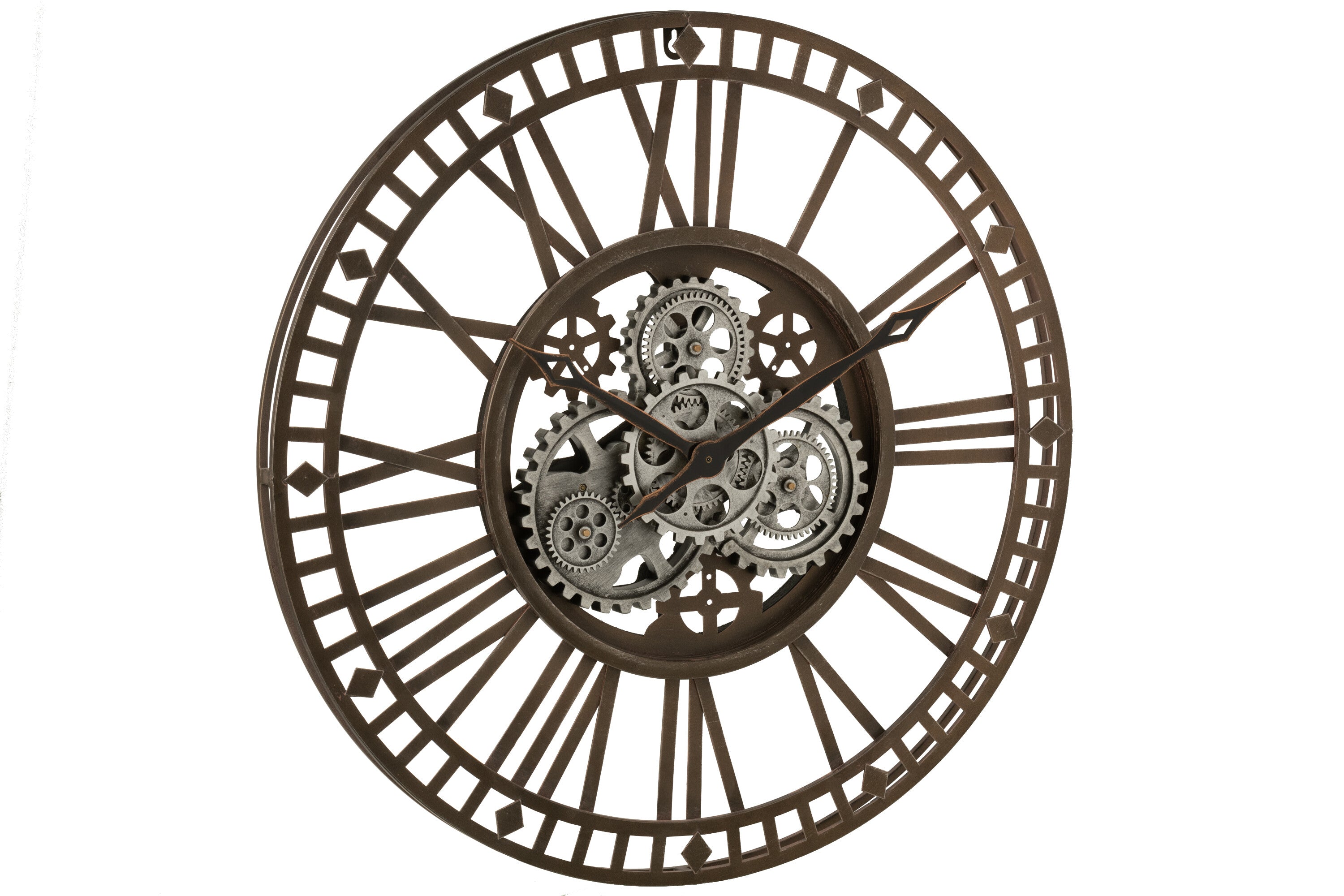 Wandklok Radars van J-Line – Romeinse Cijfers – Metaal – Goud – Ø60 cm