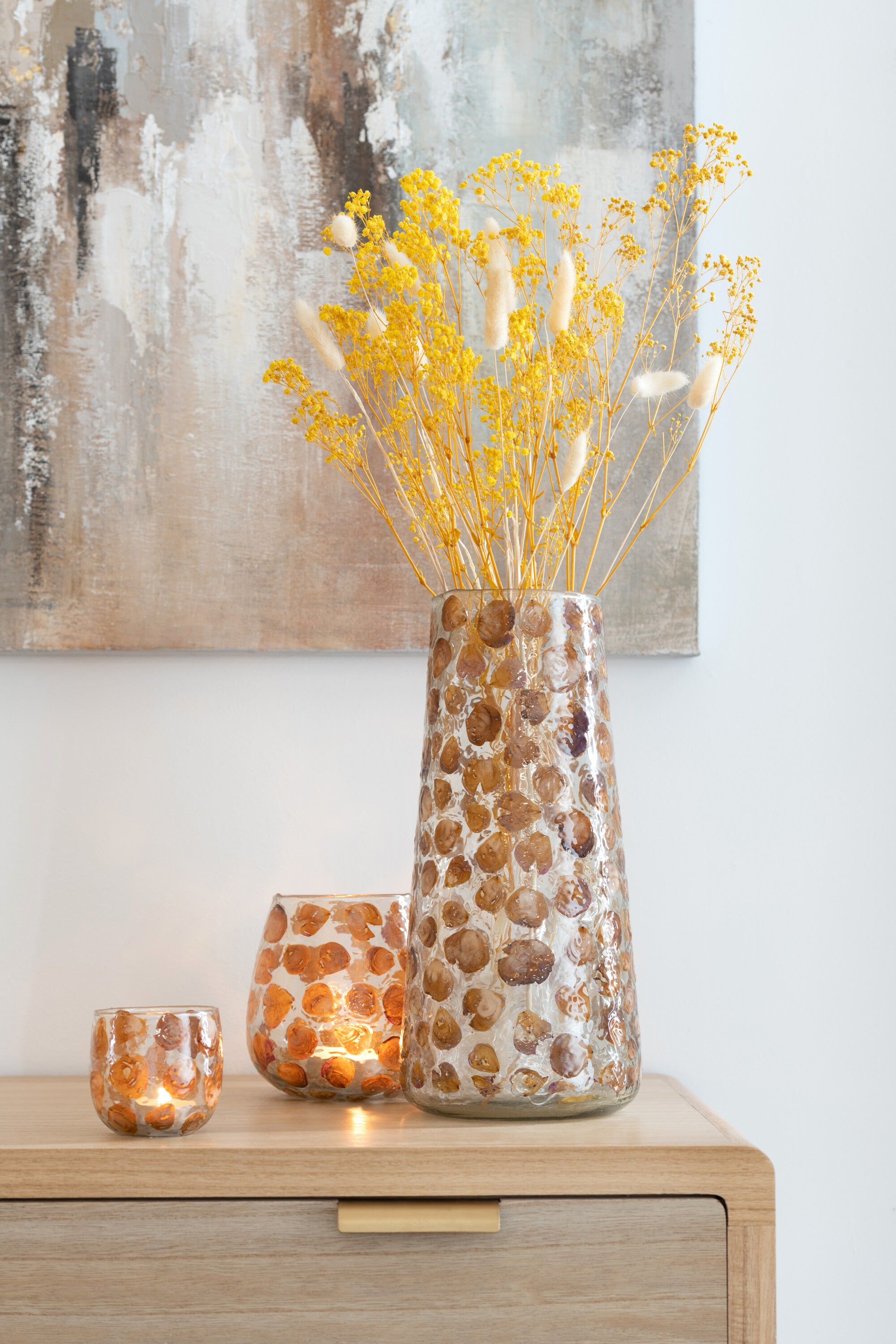 Droogbloemen van J-Line – Bundel Pluim Hazenstaart – Ecru – Large