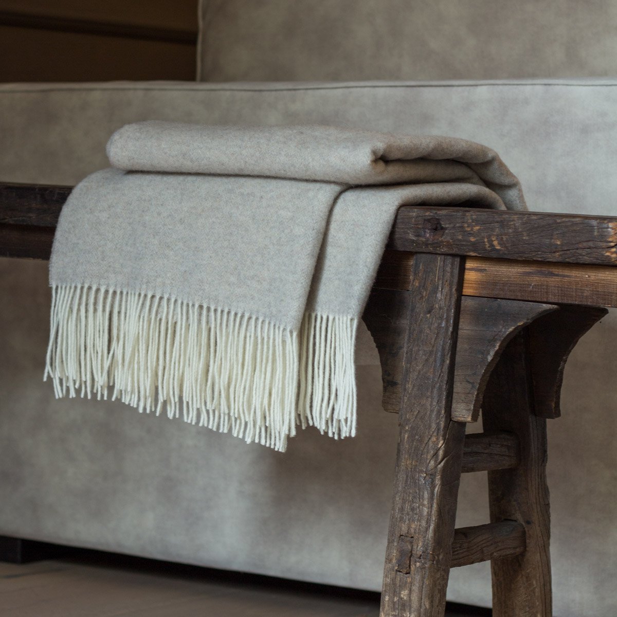 Merino/Cashmere Plaid Milano – Beige