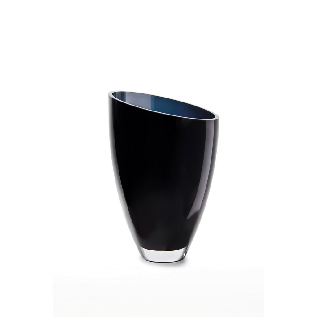 Luxe Designvaas BUL 30 – Ink Blue | Sculpturale Elegantie in Dik Glas