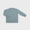 Biologisch mousseline kindershirt met lange mouwen – aqua