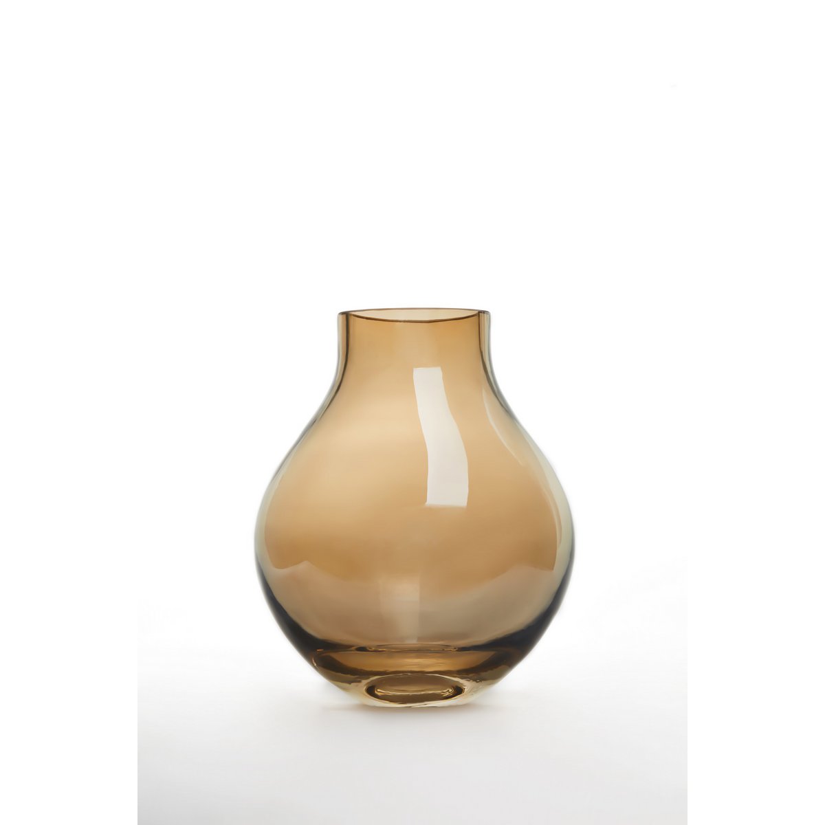 Luxe Glazen Designvaas ENVIE 26 – Oker / Licht Amber | Tijdloze Elegantie