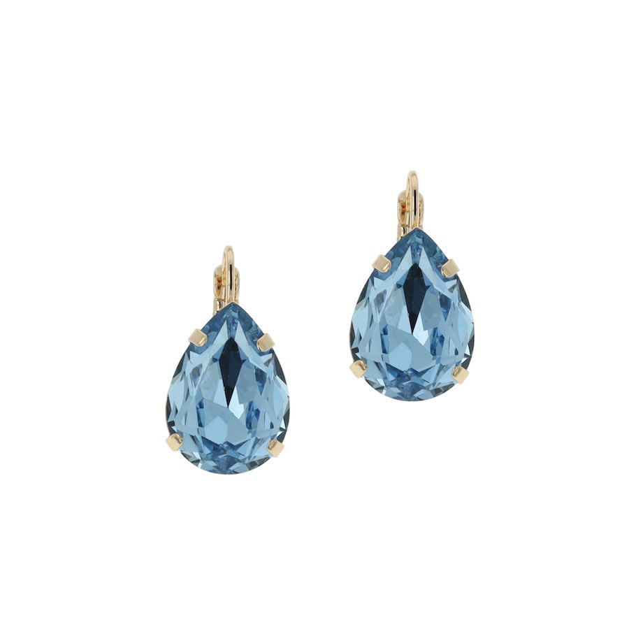 Lacrima Light Sapphire oorhangers – goud & blauw