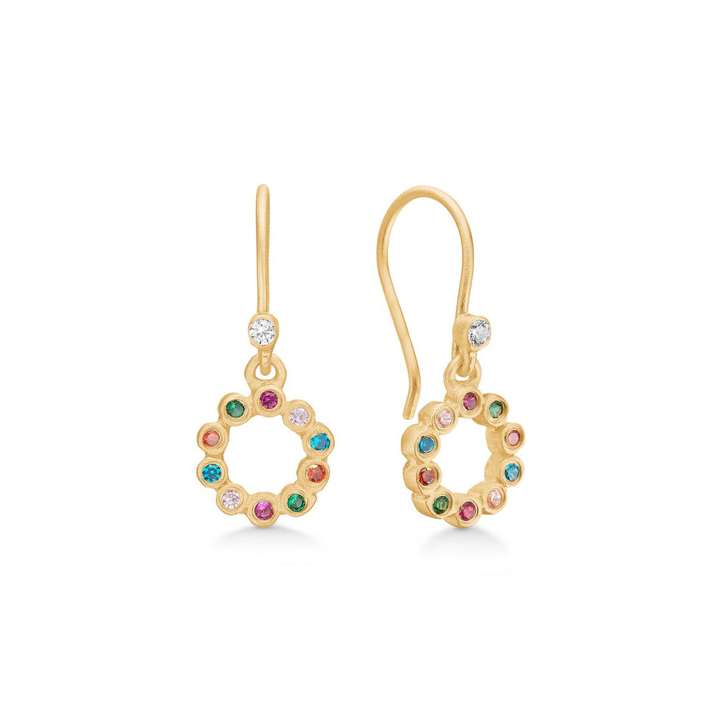 Emmy Oorbellen Multi – Verguld Sterling Zilver met Zirkonia
