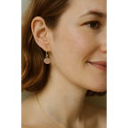Noa Oorbellen met Roze Chalcedoon – Verguld Sterling Zilver